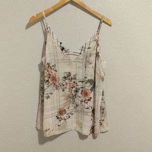 Reversible Banana Republic floral/plaid tank